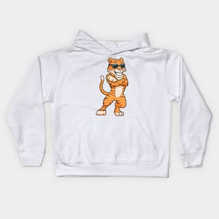 Cool tiger with sunglasses Kids Hoodie